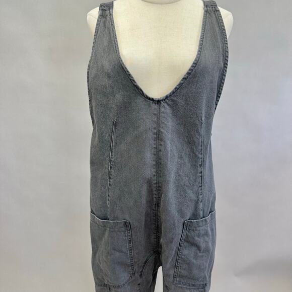 Free People We The Free High Roller Jumpsuit Mineral Black Size Medium like new! - Picture 15 of 16